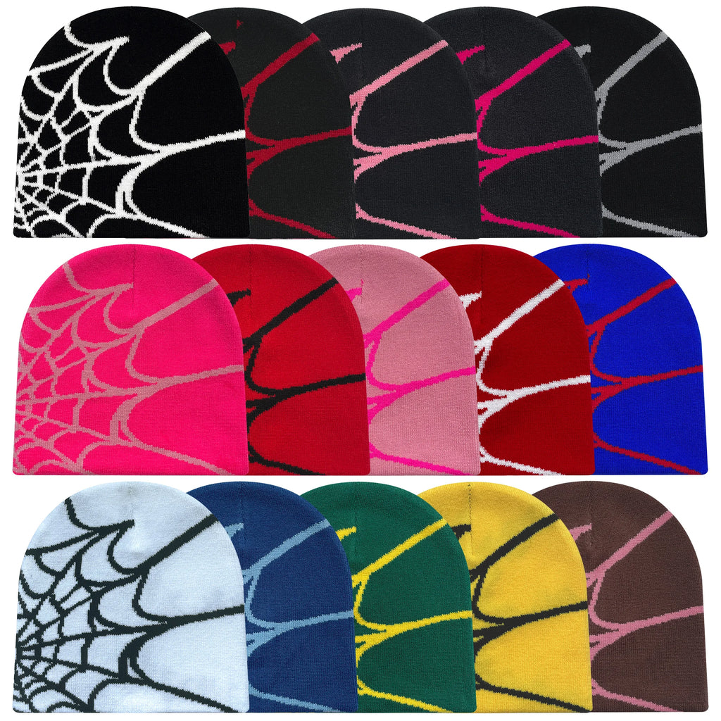 Four Seasons Men'S and Women'S Universal Y2K Knit Hat Spider Web Riding Outdoor Sports Fashion Hat