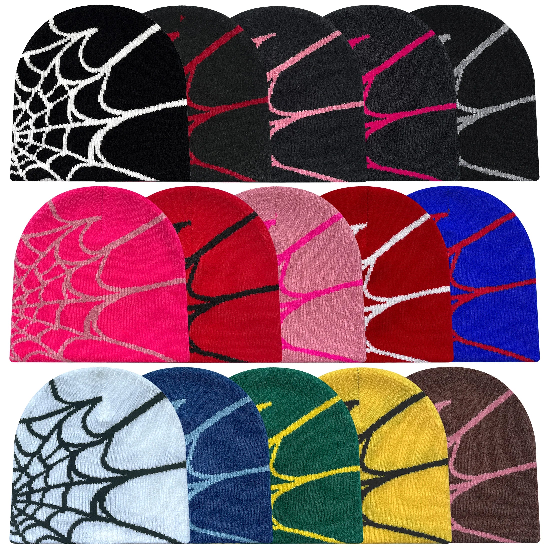 Four Seasons Men'S and Women'S Universal Y2K Knit Hat Spider Web Riding Outdoor Sports Fashion Hat