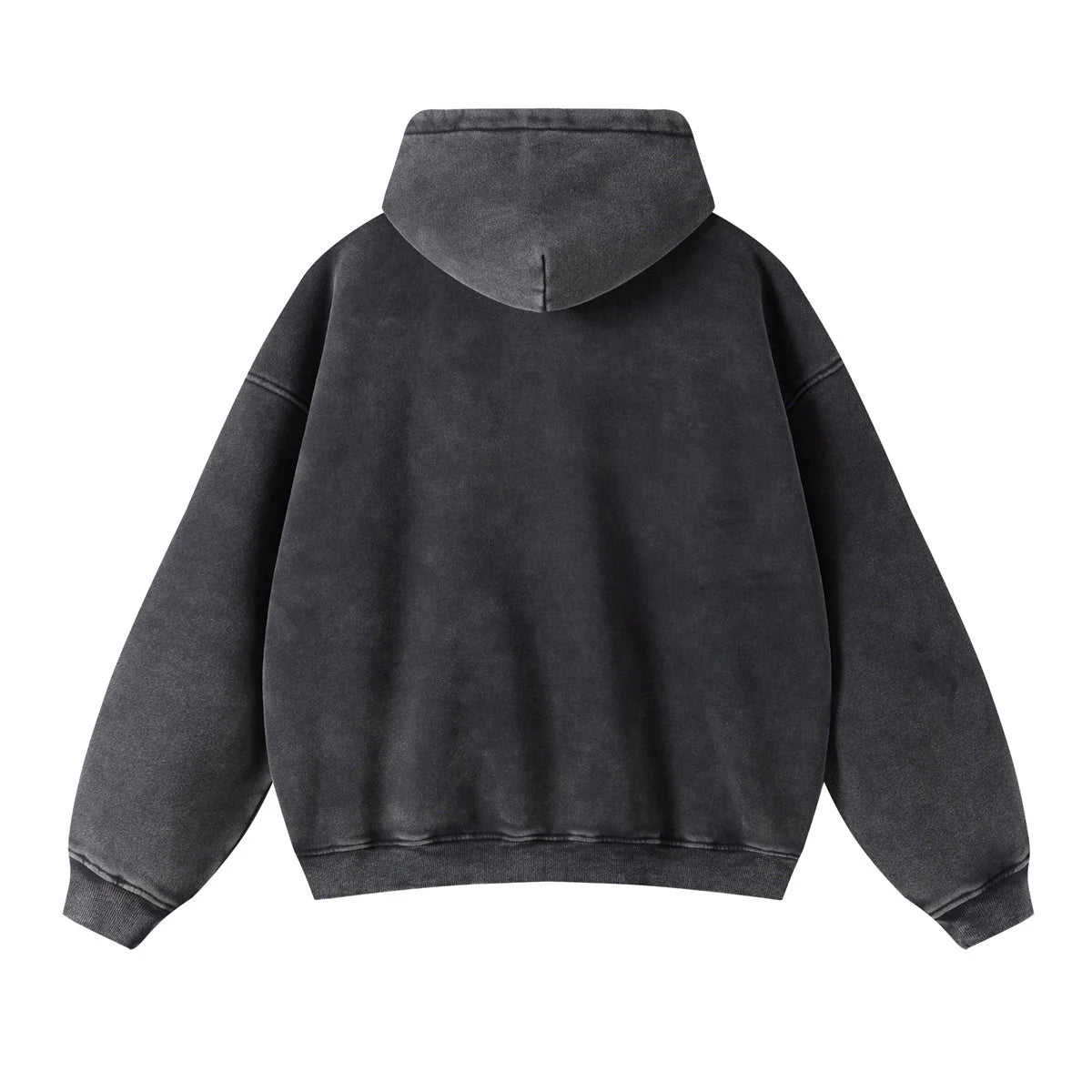 Washed Oversized Retro Zip-Up Hoodie