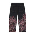 Y2K Harajuku Jeans Goth Vintage Plum Blossom Embroidery Pattern Wide Leg Pants Men Women Denim Fabric American Style Street Wear