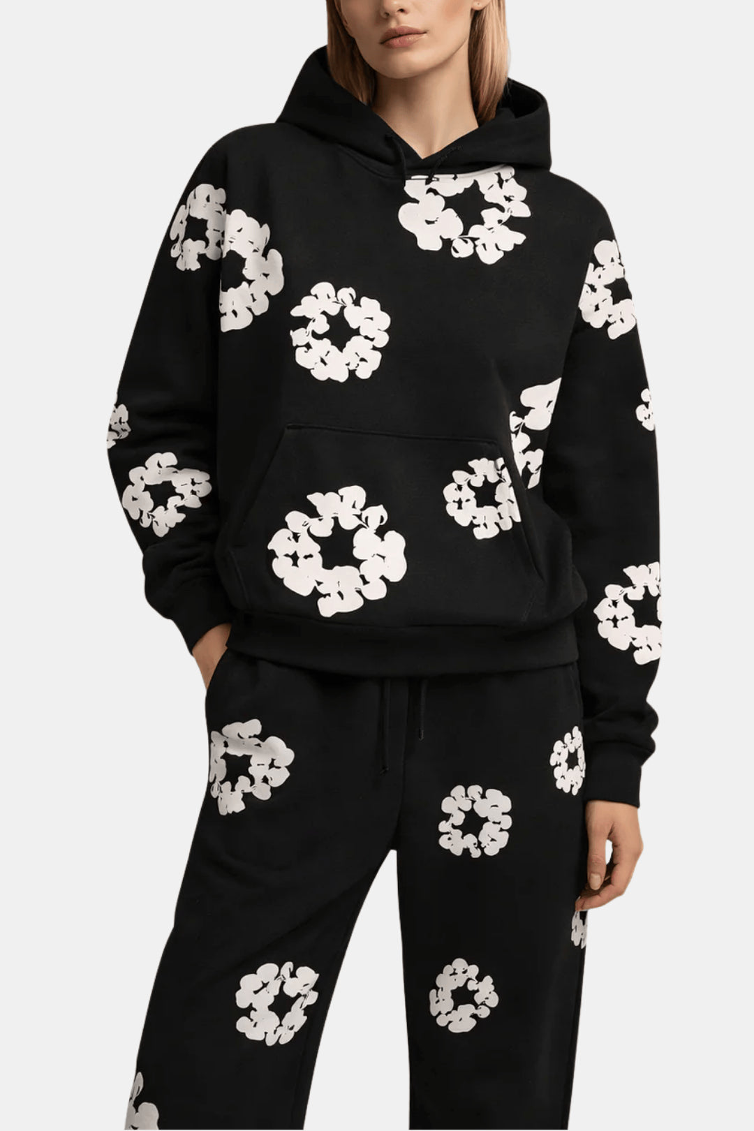 Reeva - Floral Relaxed Winter Flower Tears Tracksuit