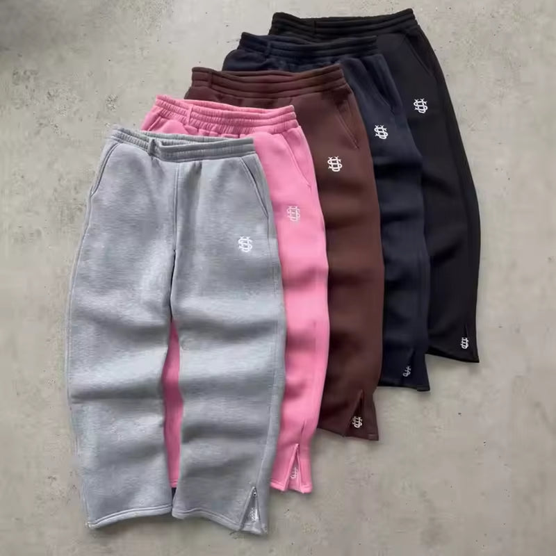 Streetwear Hoodie Sets Mens Y2K Straight Sweatpants Fashion Embroidery Logo Suits Casual High Street Couple Training Suit